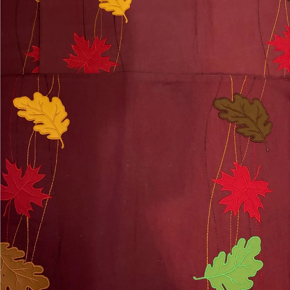 Aman Autumn Leaf Embroidered Table Linens Heavy Placemats